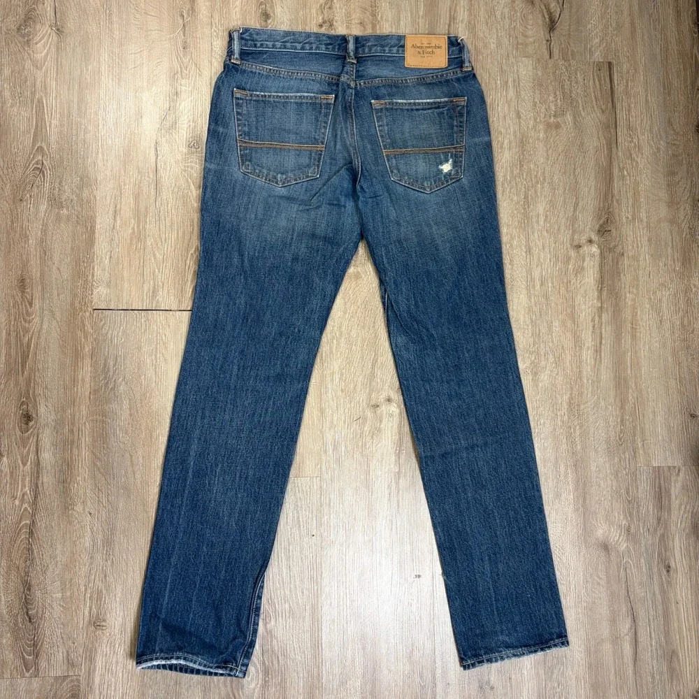 VTG Abercrombie & Fitch Skinny Jeans 31x32 Distressed 100% Cotton Y2K Button Fly